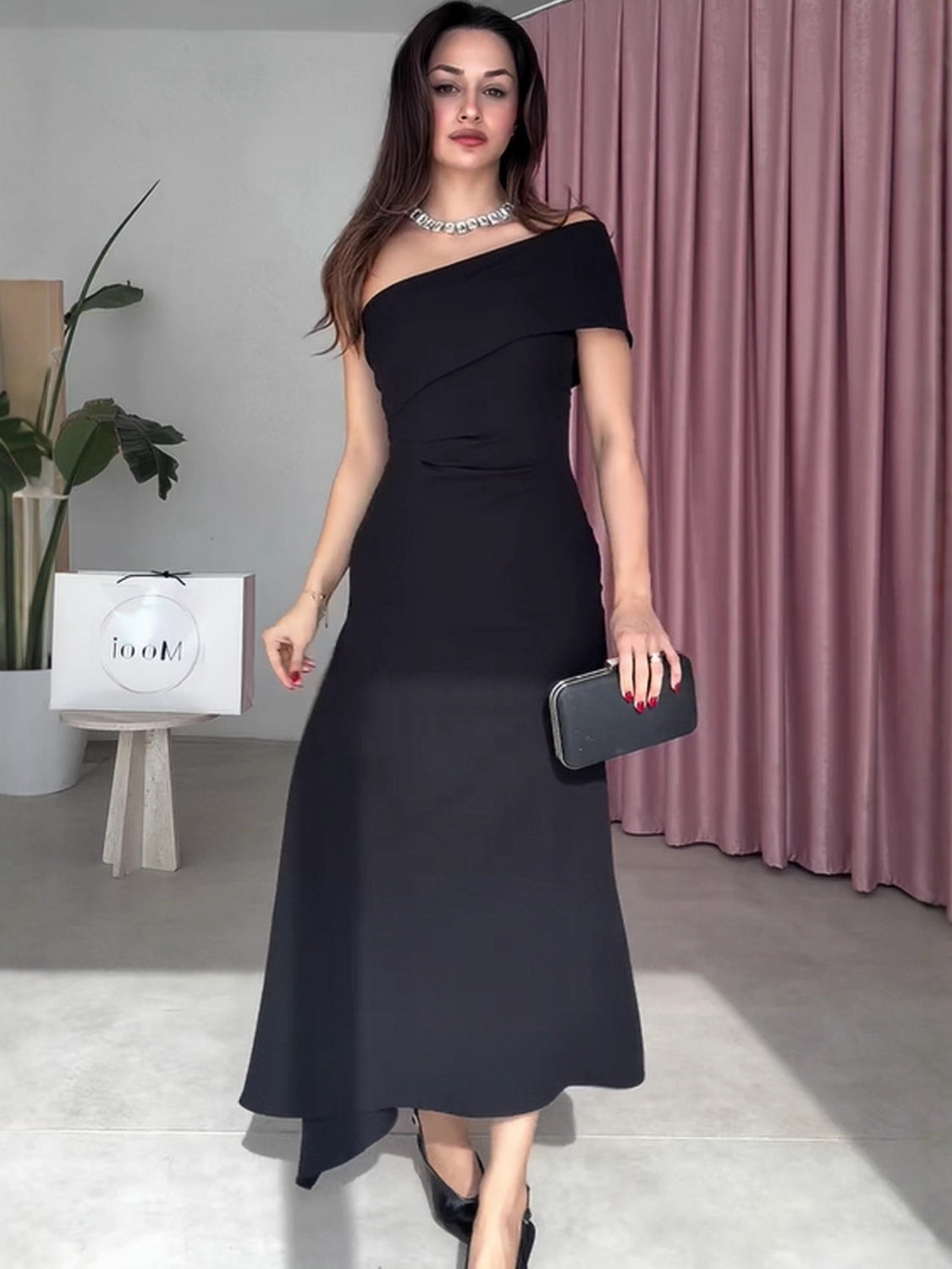 Autumn Collar Waist Slimming Graceful Fashionable Dress