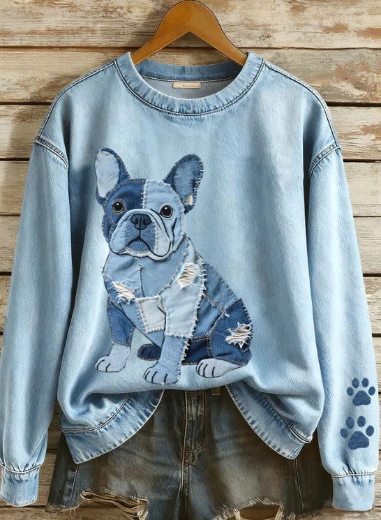 Digital Printing Cartoon Round Neck Long Sleeve Women's T-shirt