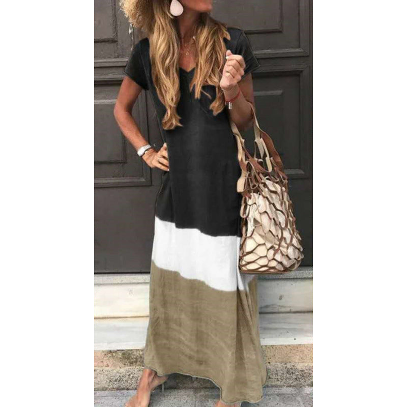 New Women's Loose Contrast Stitching Sleeves Shorts