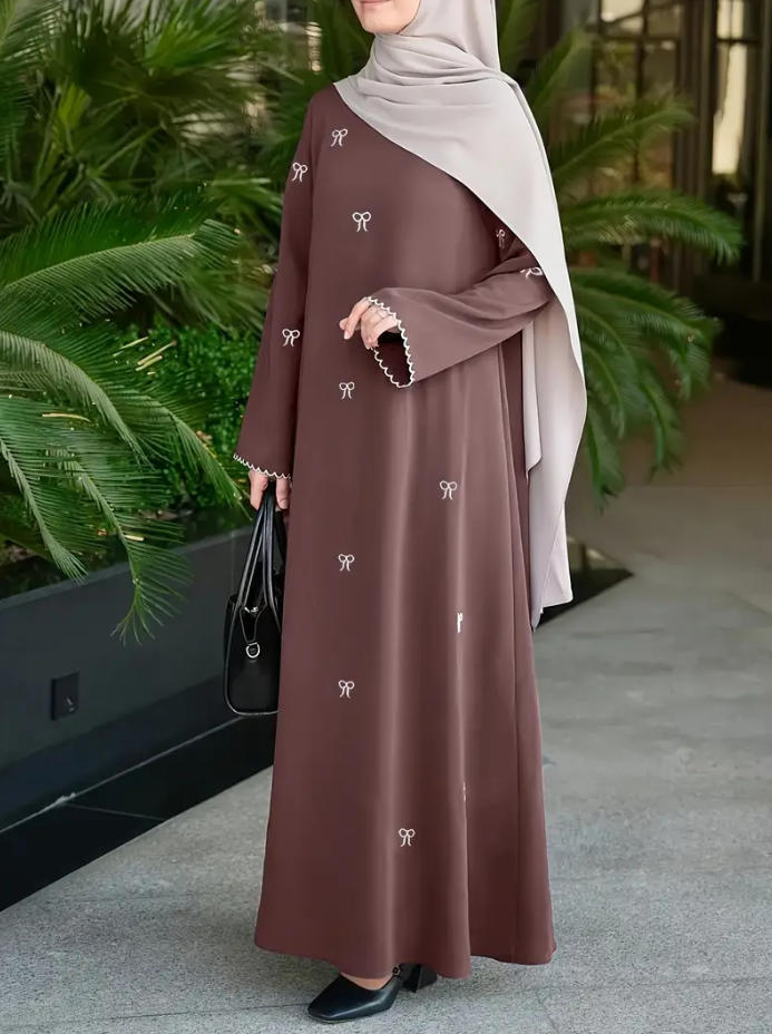 Arab Embroidered Rhinestone Robe Fashion Outerwear Dress