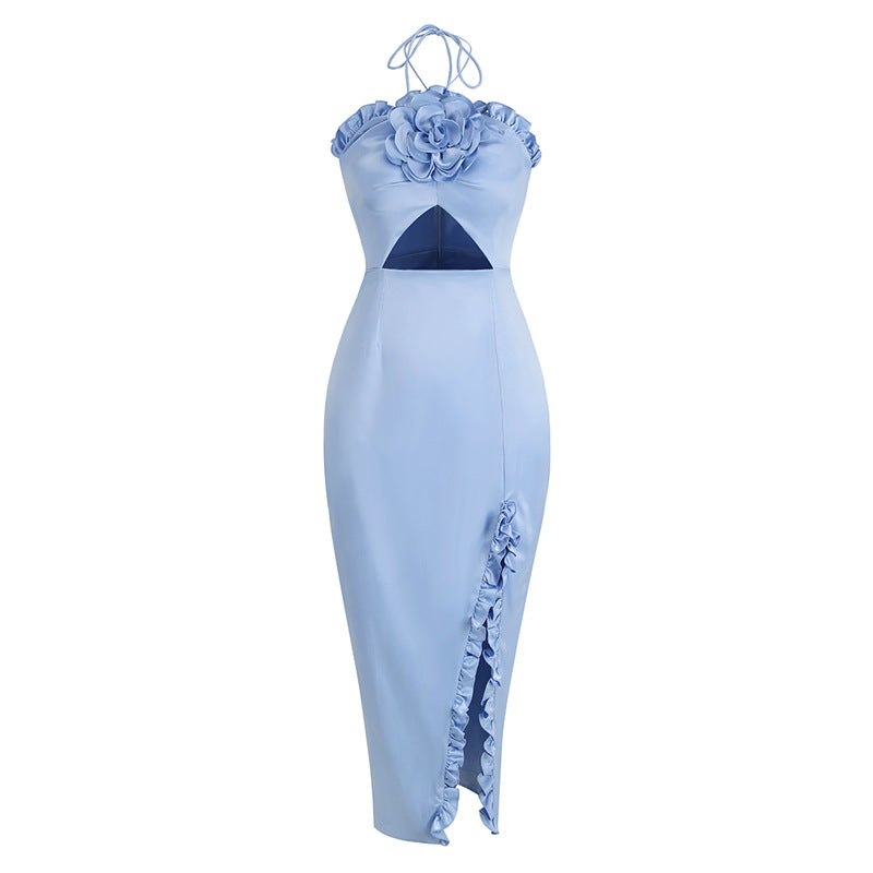 Sexy Halter Long Slim Fit Irregular Dress