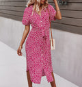 Casual Vacation Style Wide Hem Printed Dress