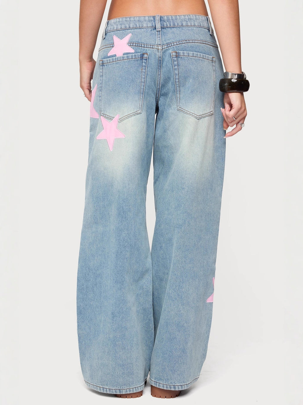 Women's Printed Spring Casual Loose Slimming Tube-shaped Women's Jeans