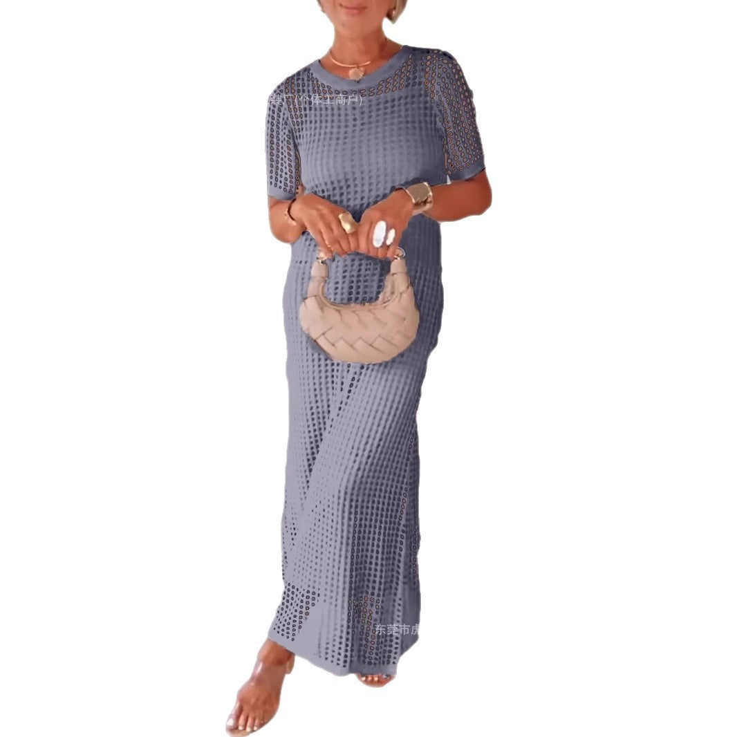 Versatile Elegant Women's Round Neck 5-point Dress