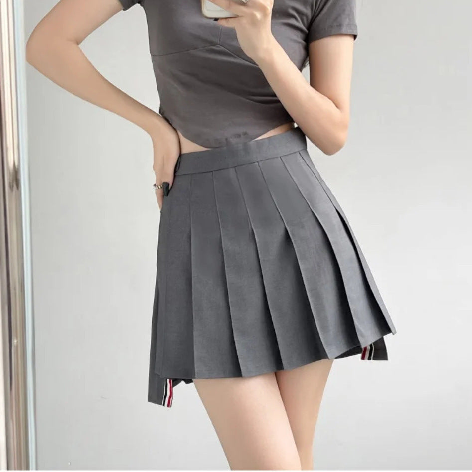 Women's Summer Fashion Hot Preppy Style Front Back Long High Waist Skirt