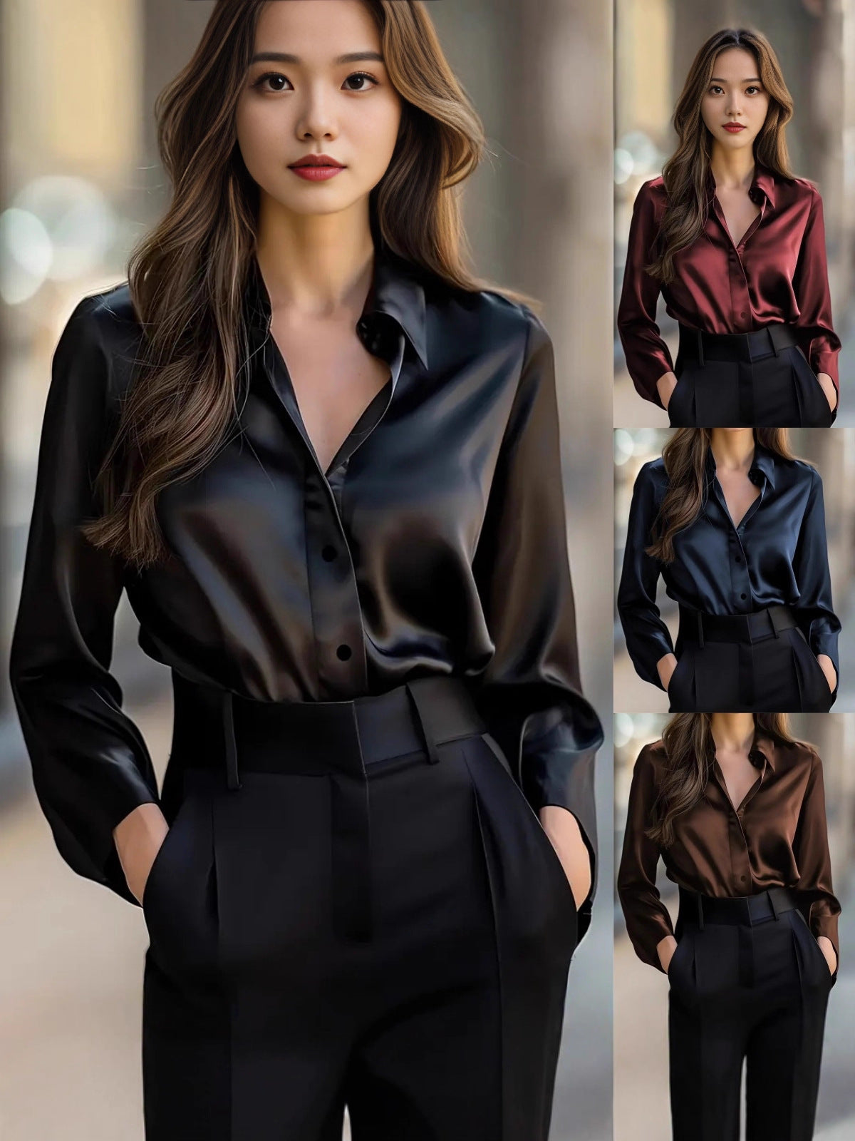 Women's Autumn Solid Color Fashion Elegant Long Clothing