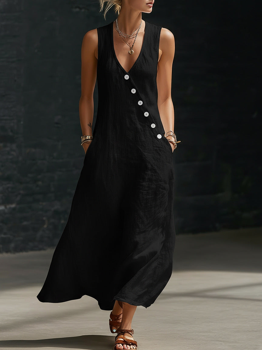 Elegant Women's Summer Holiday Casual Sleeveless Dress