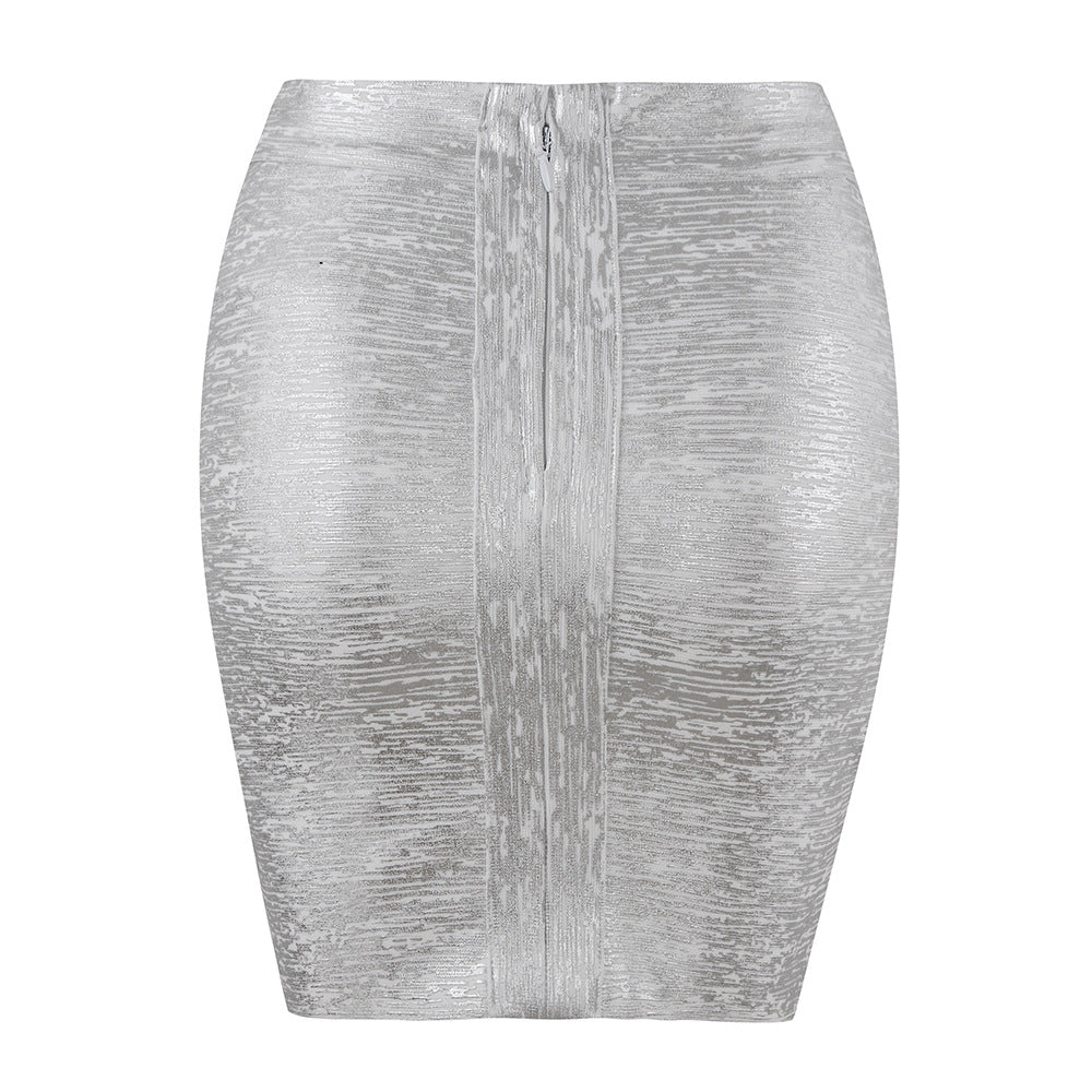 Women's Bronzing Bandage Fashionable Elegant Sheath Skirts
