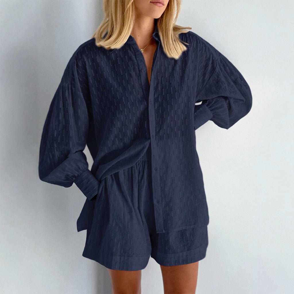 Women's Shirt Jacquard Puff Sleeve Elegant Commuter Design Blouse