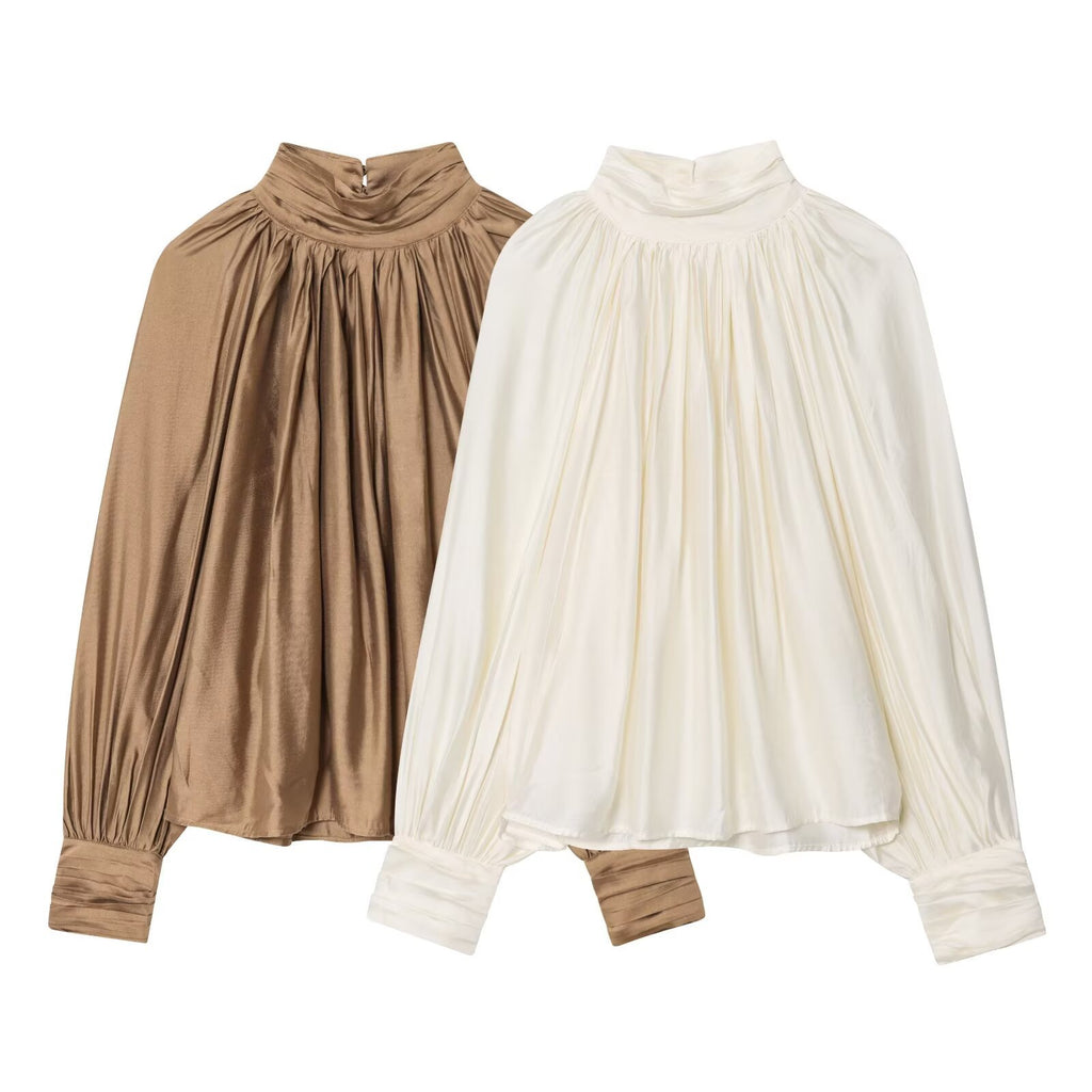 Women's Trendy Classic Style Fashion Leisure Commute High-grade Drape Pleated Clothing