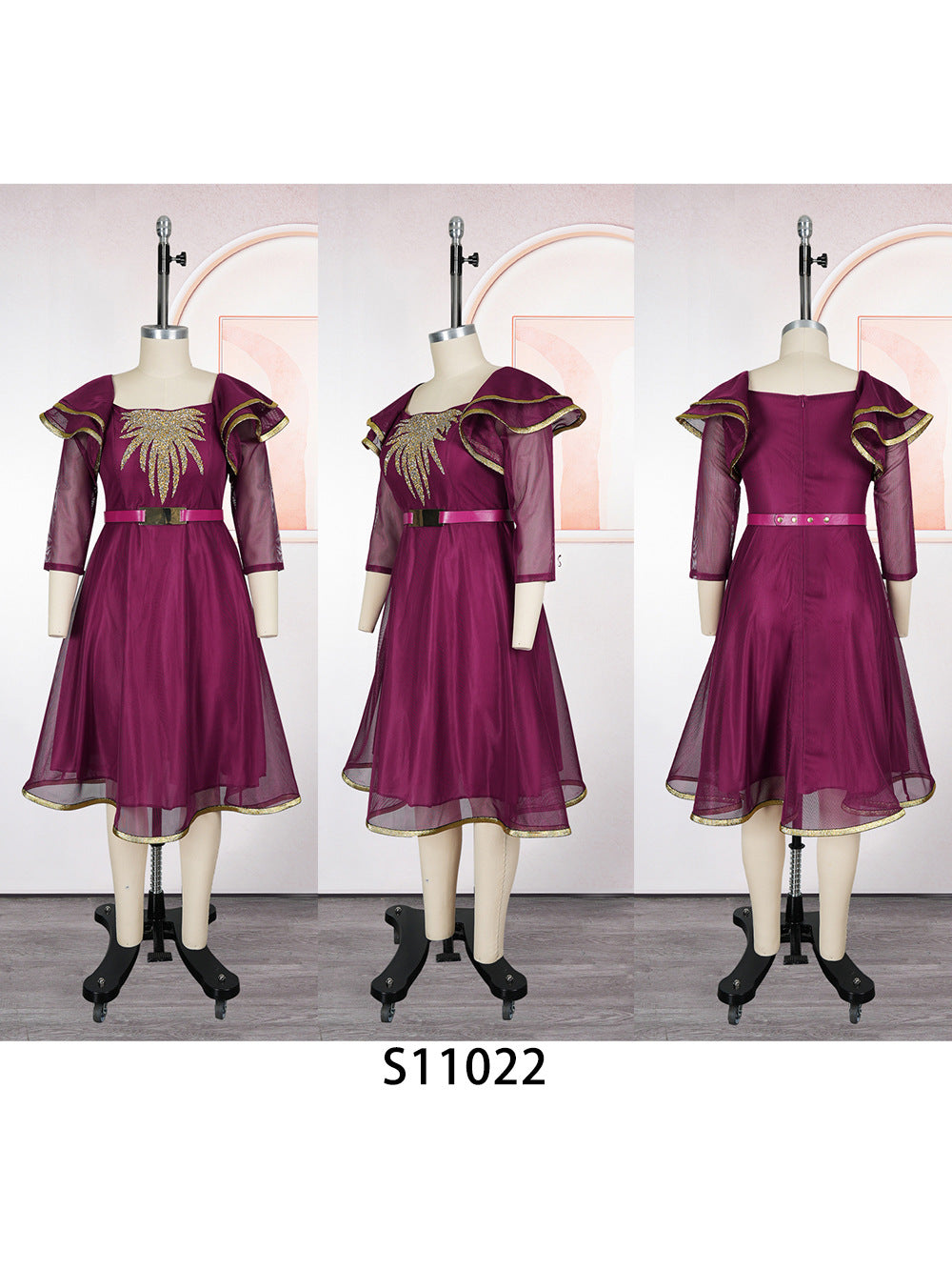 Women's African Solid Color Temperament Elegant A- Line With Dress