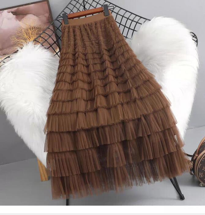 Women's Net Falbala Temperament Summer Dress Figure Flattering Skirts