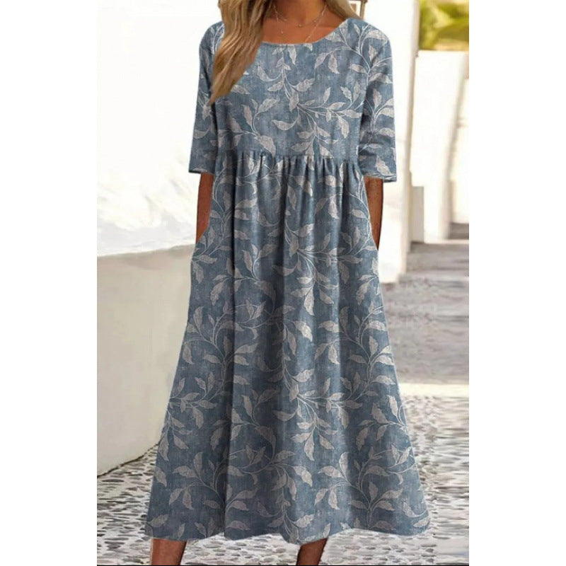 New Women's Summer Loose Fashion Printing Dress