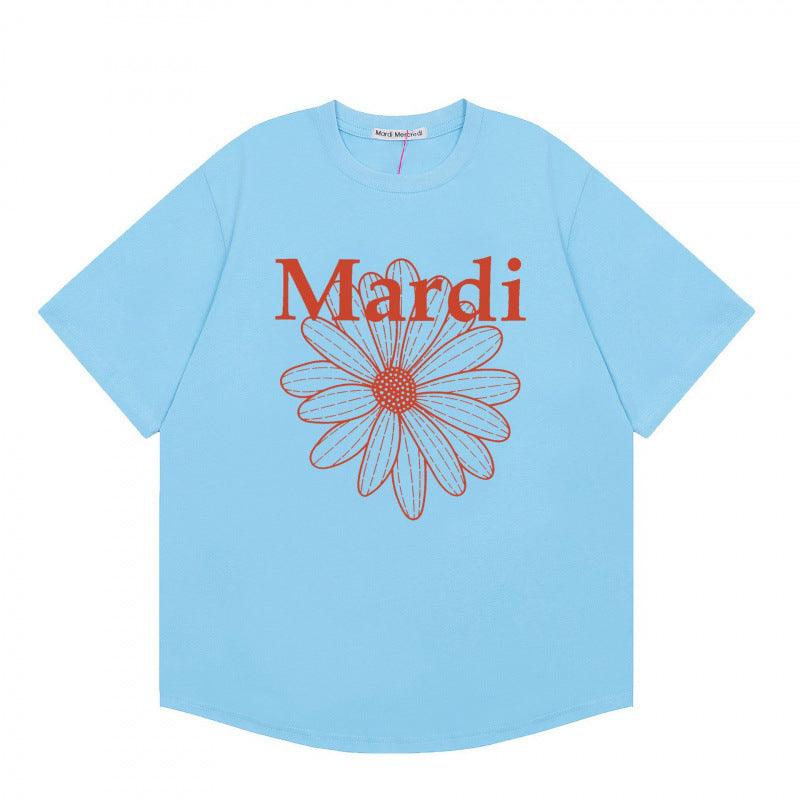 Sleeve Little Daisy Sausage Dog Printed Round Neck Pure Shorts