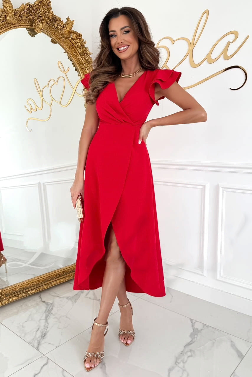 Summer Commuter Solid Color Waist Ruffle Dress