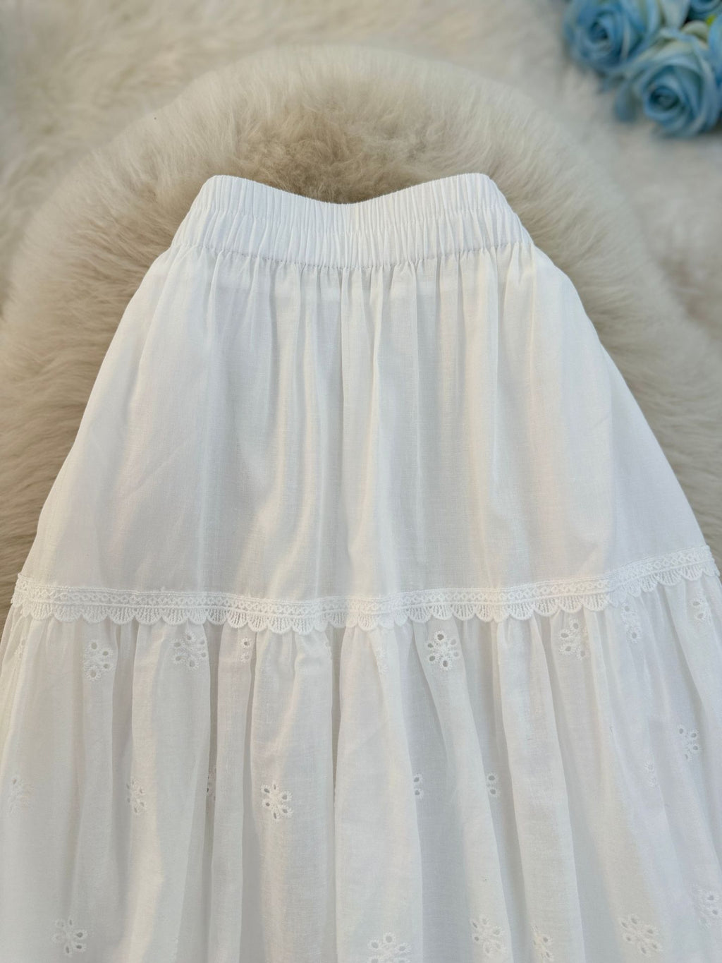 Korean Style Stitching Big Swing High Waist Slimming A- Line Skirt