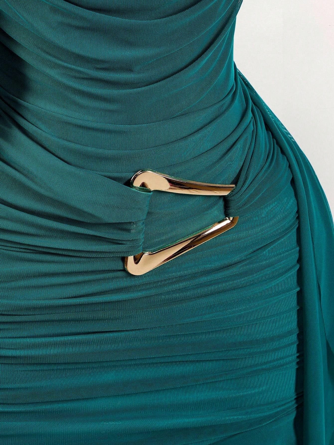 Fashion Solid Color Temperamental Minority Halter Backless Slim Fit Sexy Dress
