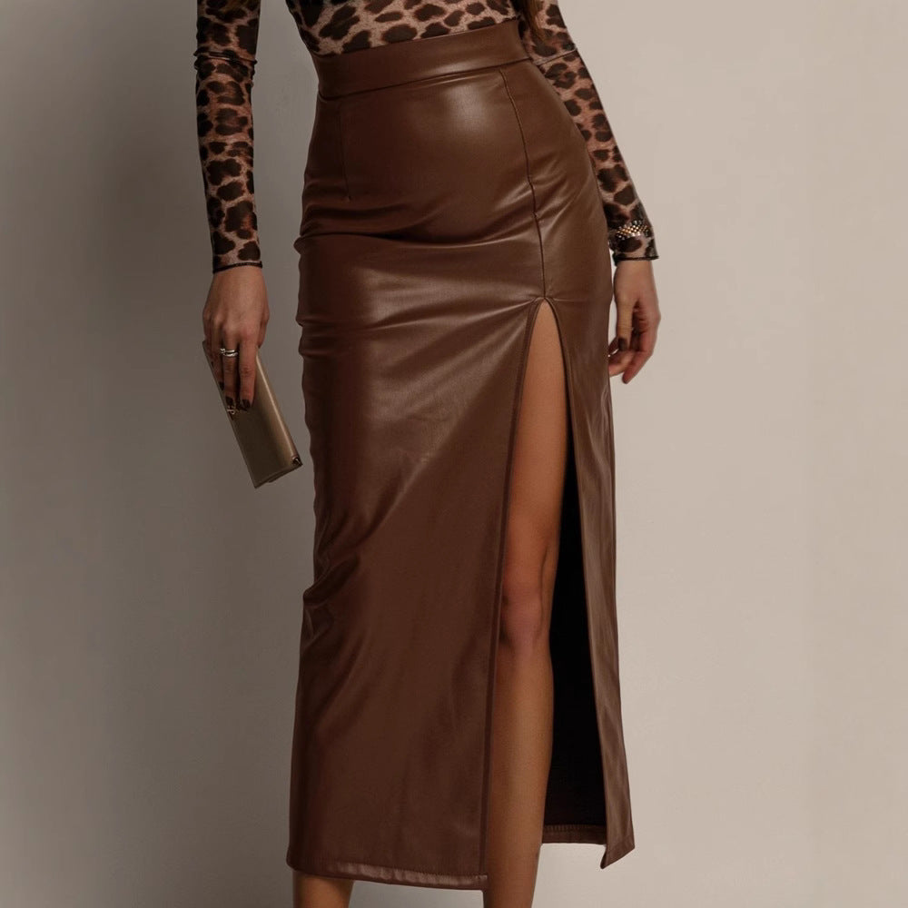 Women's High Waist Figure Flattering Sheath Solid Skirt