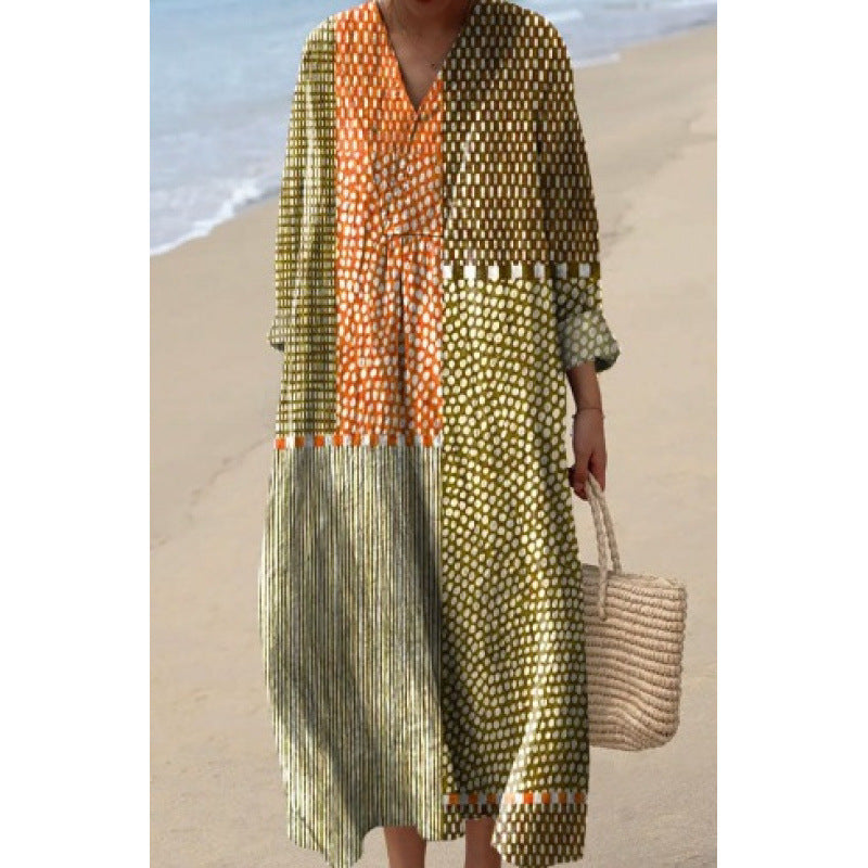 Women's Long Sleeve Shirt Casual Floral Print Skirts