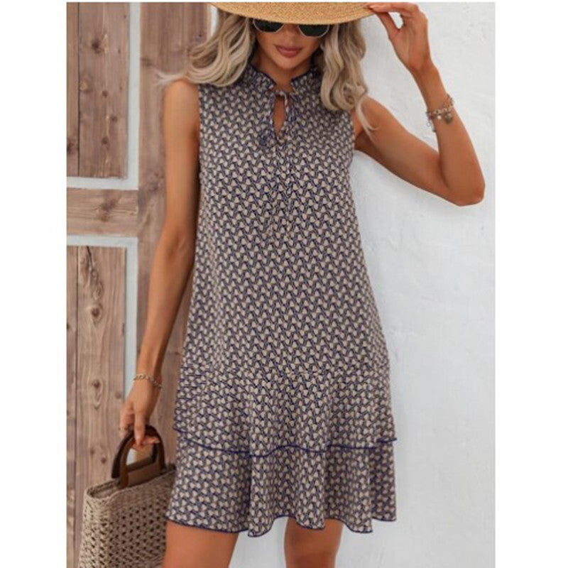 Pretty Charming Creative Bohemian Printed Sleeveless Dress