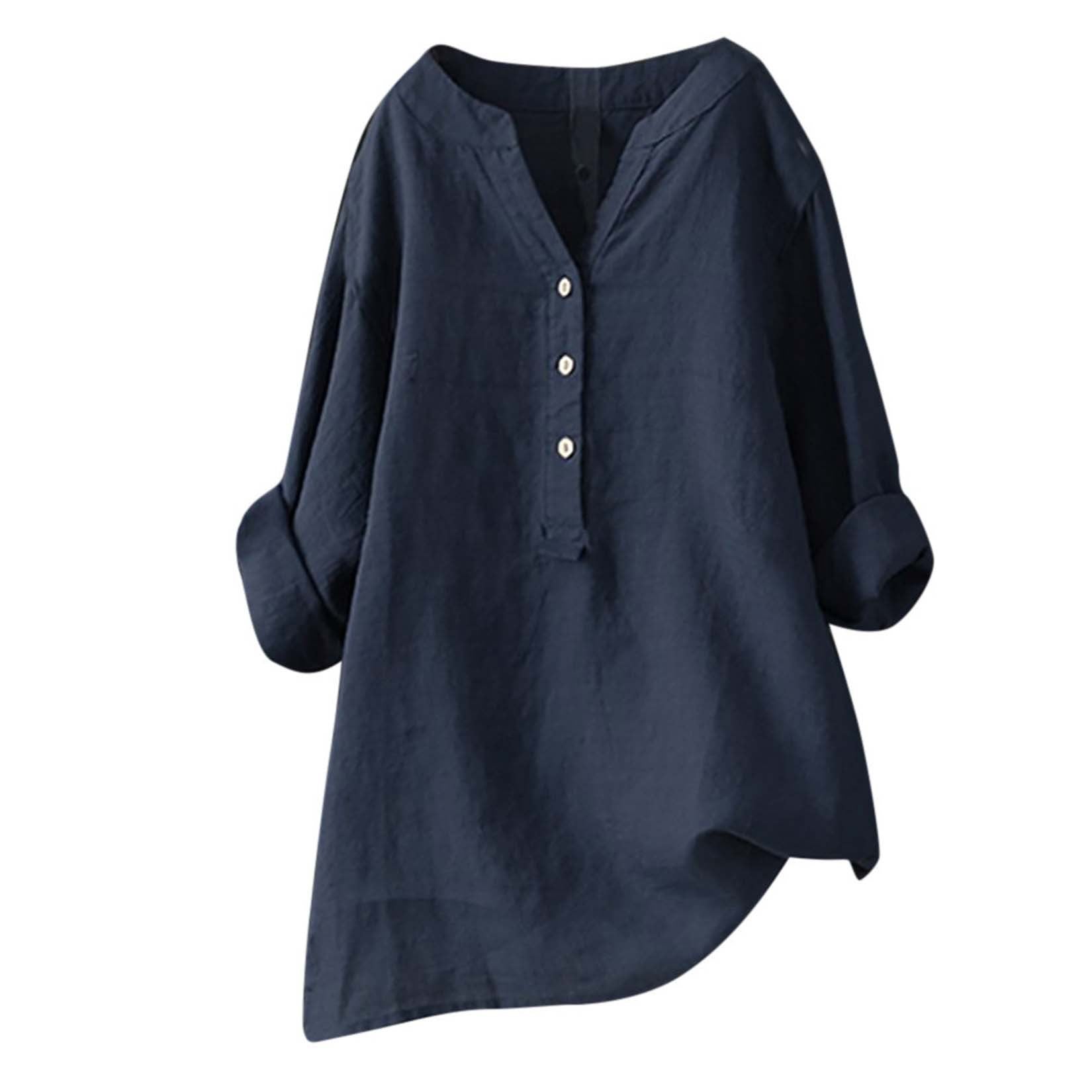 Women's Color Stand Collar Button Long Sleeve Tops