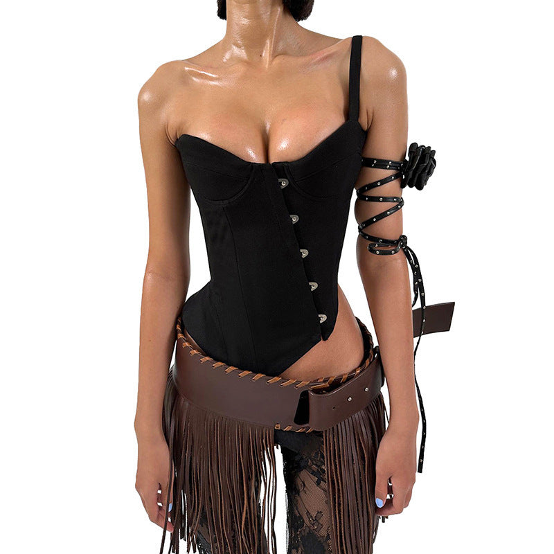 Women's Belly Contracting Court Corset Tights Steel Tops