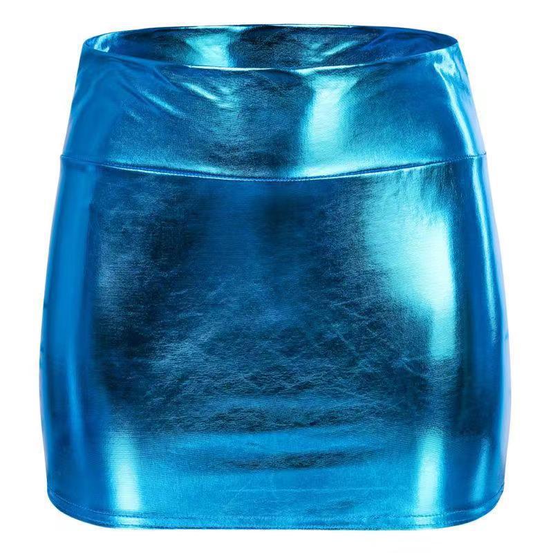 Women's Colorful Metal Hip Fashionable Elegant Nightclub Skirt
