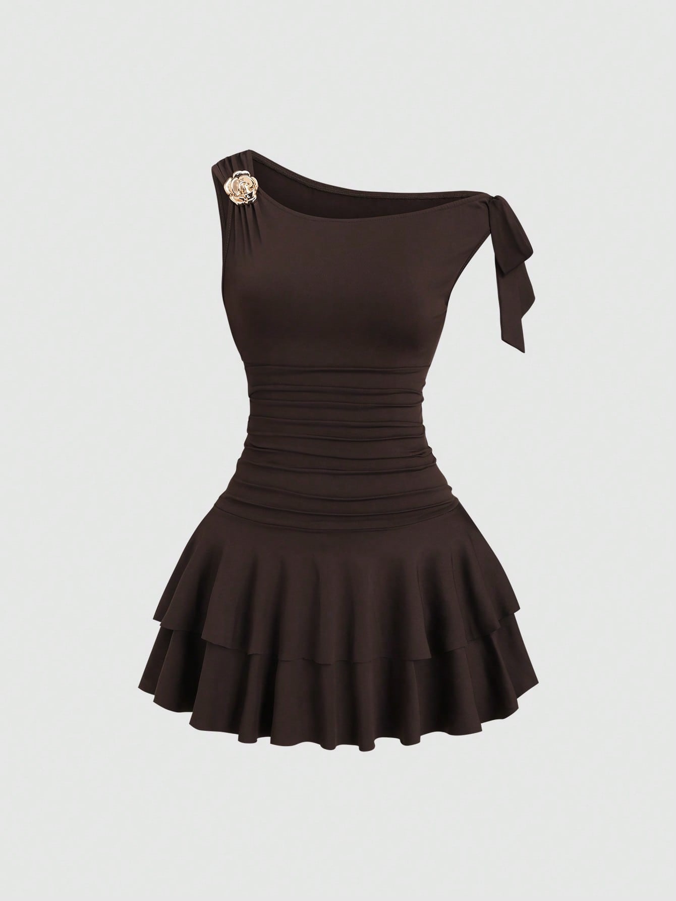 Fashionable Elegant Backless Design Cake Halter Dress