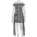 Women's Street Leopard Print Printed Lace Up Hip Diagonal Dress