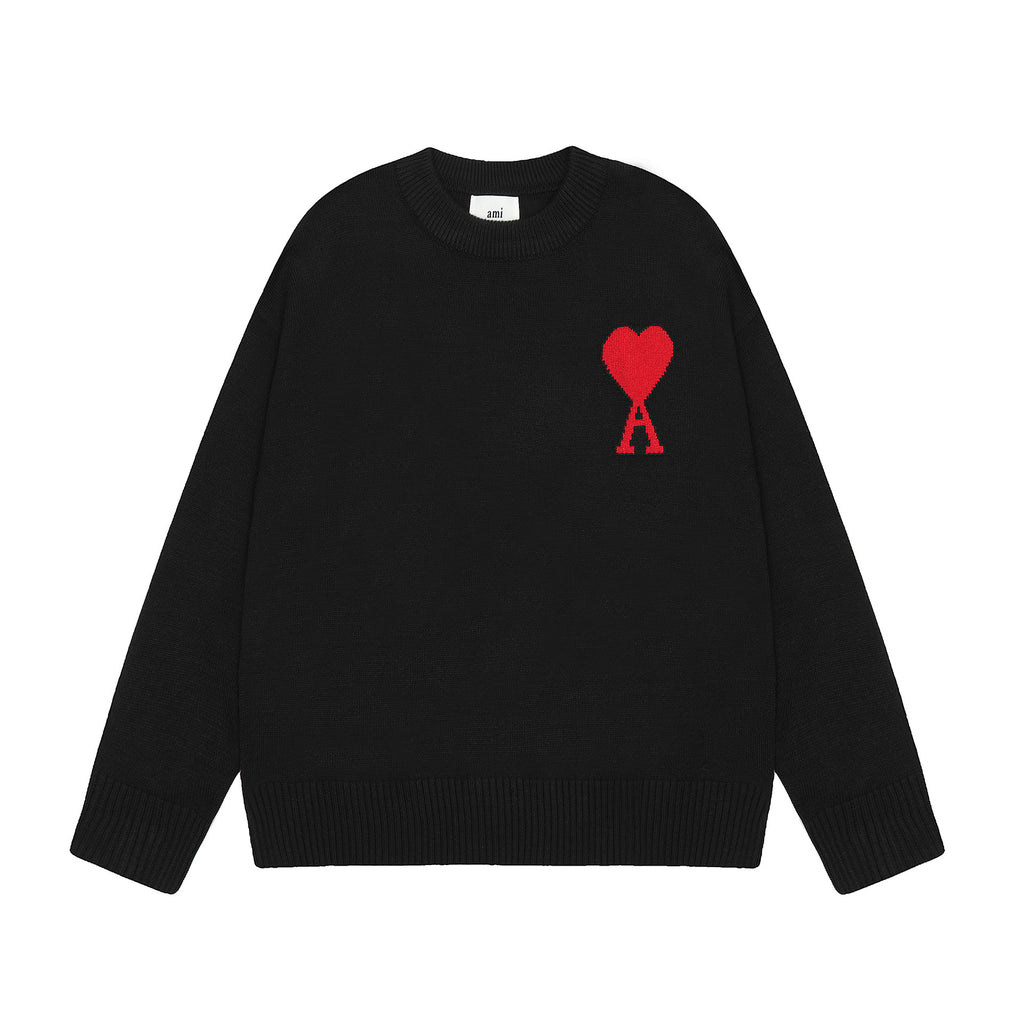 Round Neck Small Love Fashion Female Couple Loose Long Women's Sweater