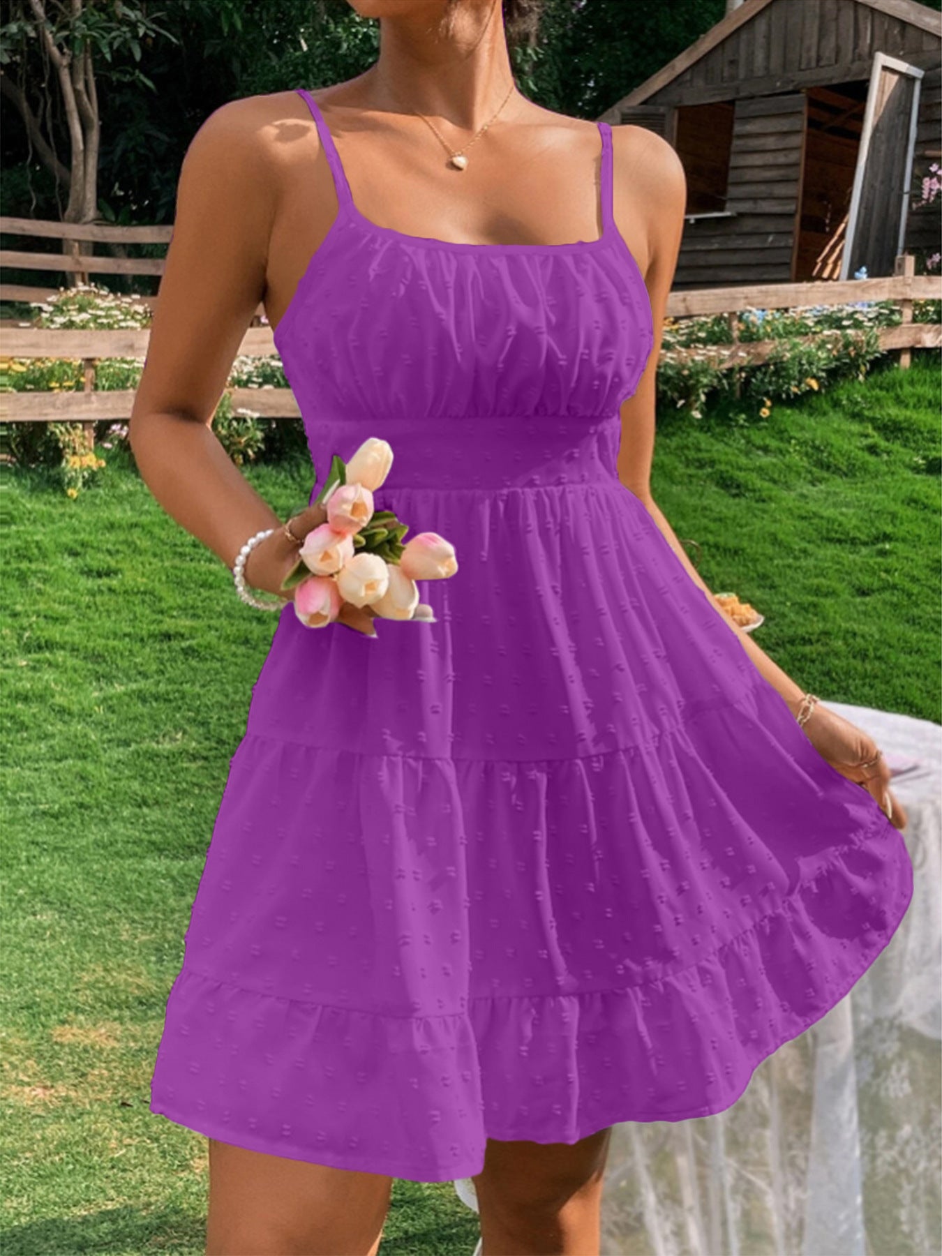 Pretty Charry Round Dot Polka Brace Dress
