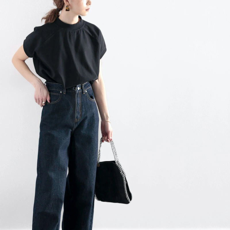 Women's Summer Half Turtleneck Sleeve Cotton Loose Shorts