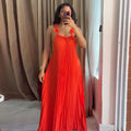 Women's Spring Sweet Fresh Sling Backless Pleated Skirts