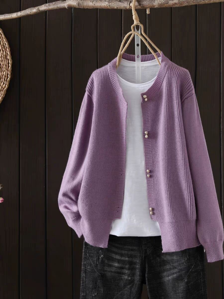 Women's Classic Style Autumn Loose Slimming Soft Glutinous Long Sleeve Solid Women's Sweater