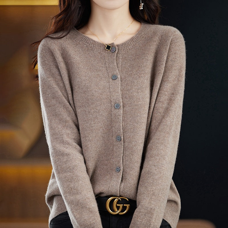 Women's Neck Knitted For Autumn Loose Long Sleeve Bottoming Women's Sweater