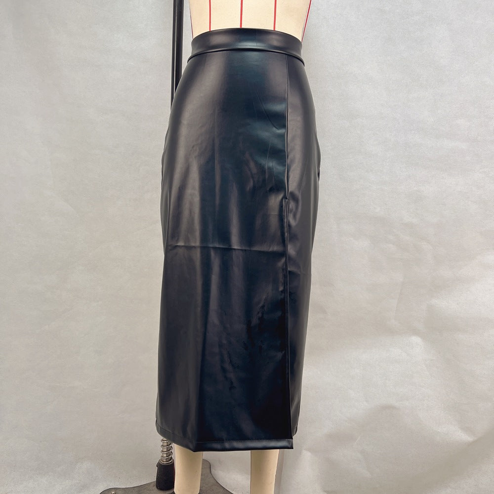 Women's High Waist Figure Flattering Sheath Solid Skirt