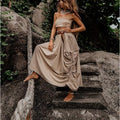 Women's Casual Drawstring Large Pocket Bohemian Loose Skirts