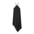 Women's Spring Pullover Sleeveless Lace Silk Satin Dress