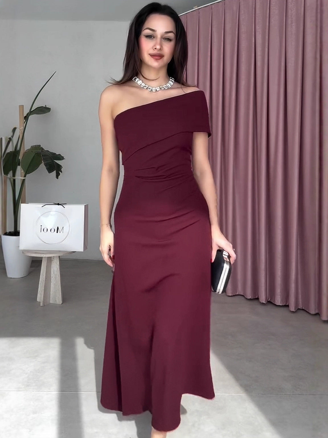 Autumn Collar Waist Slimming Graceful Fashionable Dress