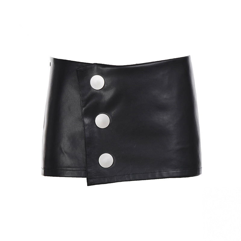 Women's Personality Rivets Leather Punk Sexy Hot Miniskirt Clothing