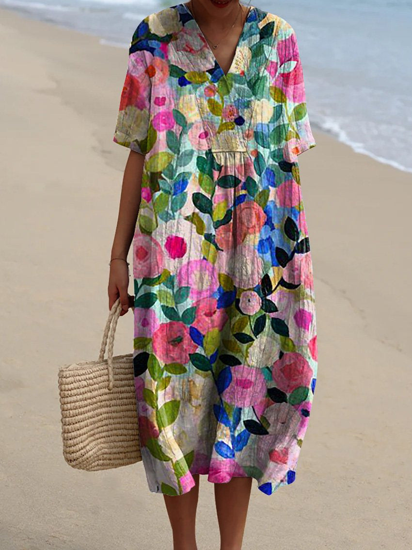 Innovative Women's Casual Floral Print Sleeve Dress