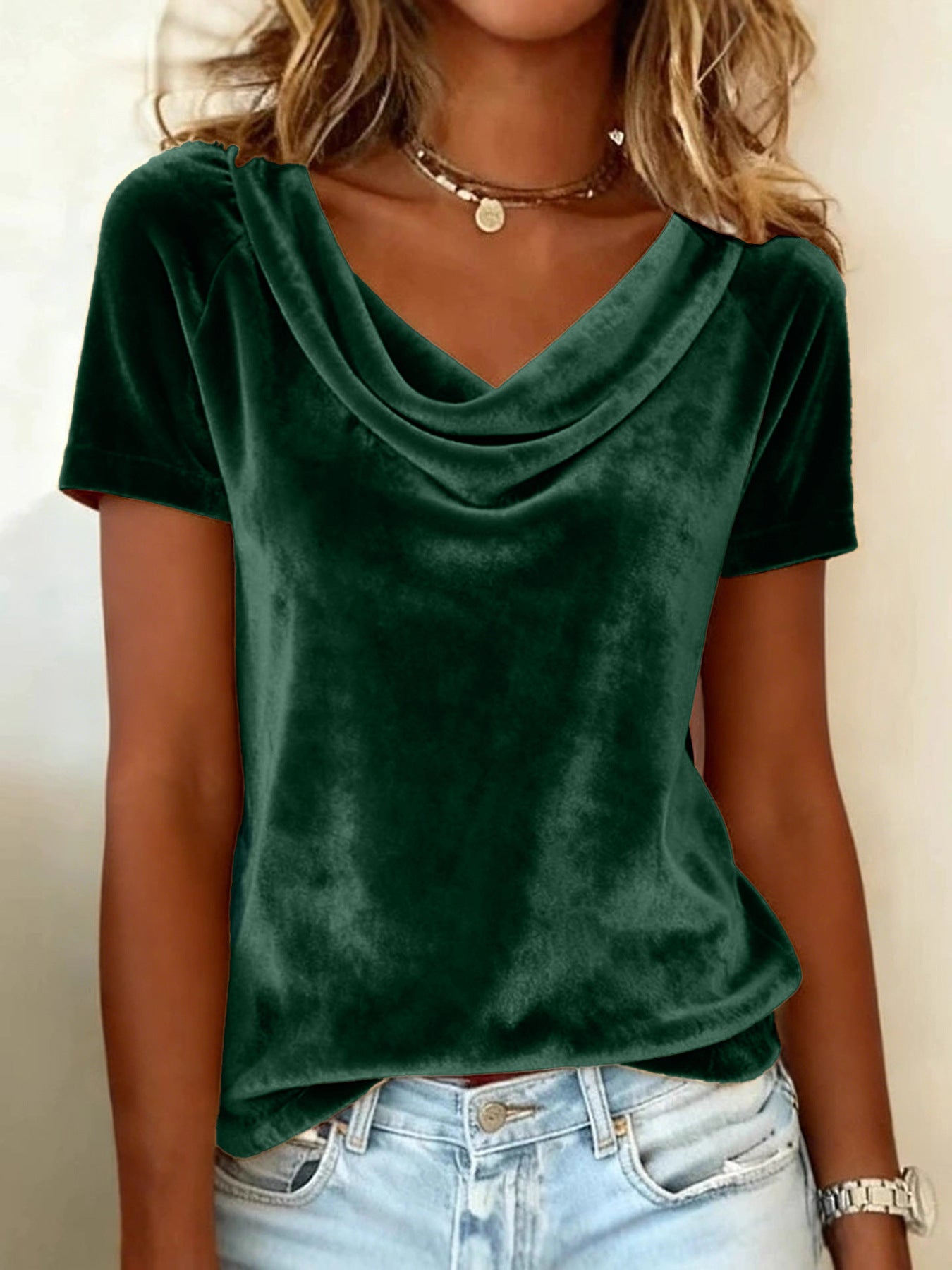 Women's Fashion Wear Solid Color Swing Collar Sleeve Sexy Shorts