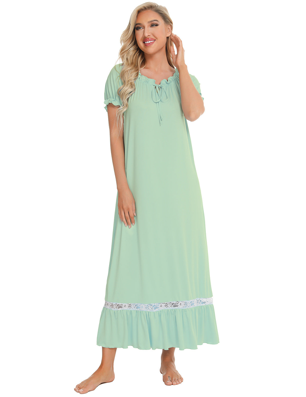 Versatile Women's Pajamas Sleeve Nightdress Comfortable Dress