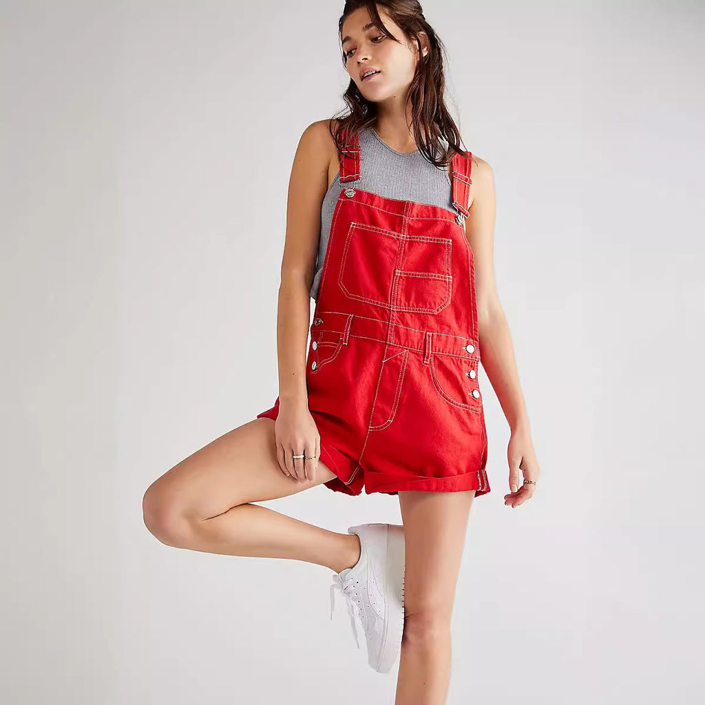 Charming Fashion Women's Loose Shoulder Strap Women's Jeans