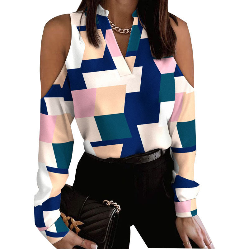 Comfortable Elegant Long Sleeve Printed Shirt Blouse