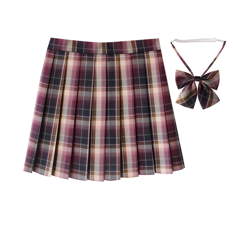 Women's Plaid Pleated Half-length High Waist Plus Size