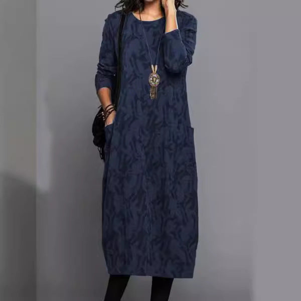 New Beautiful Women's Personality Printed Long-sleeved Dress