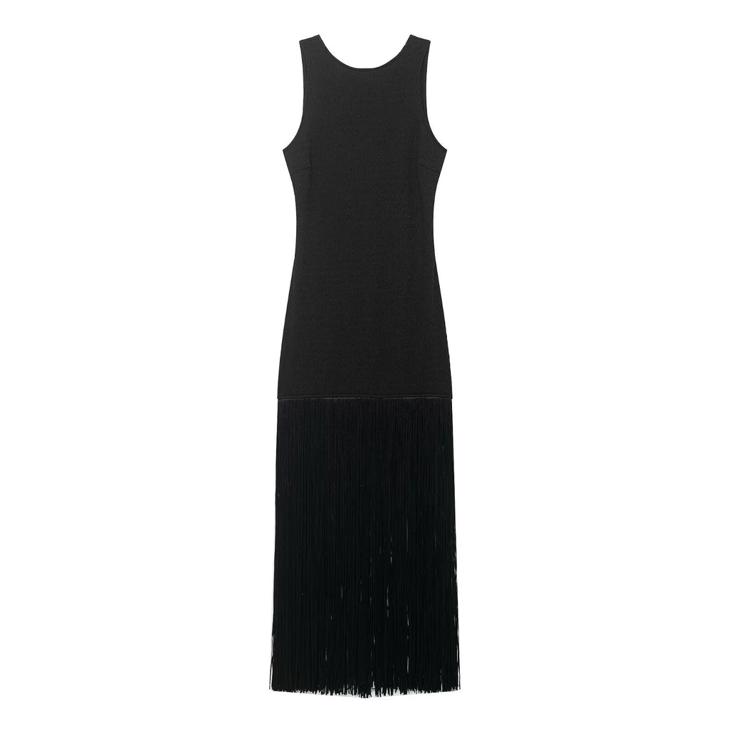 Stylish Versatile Women's Spring Mid-length Tassel Dress