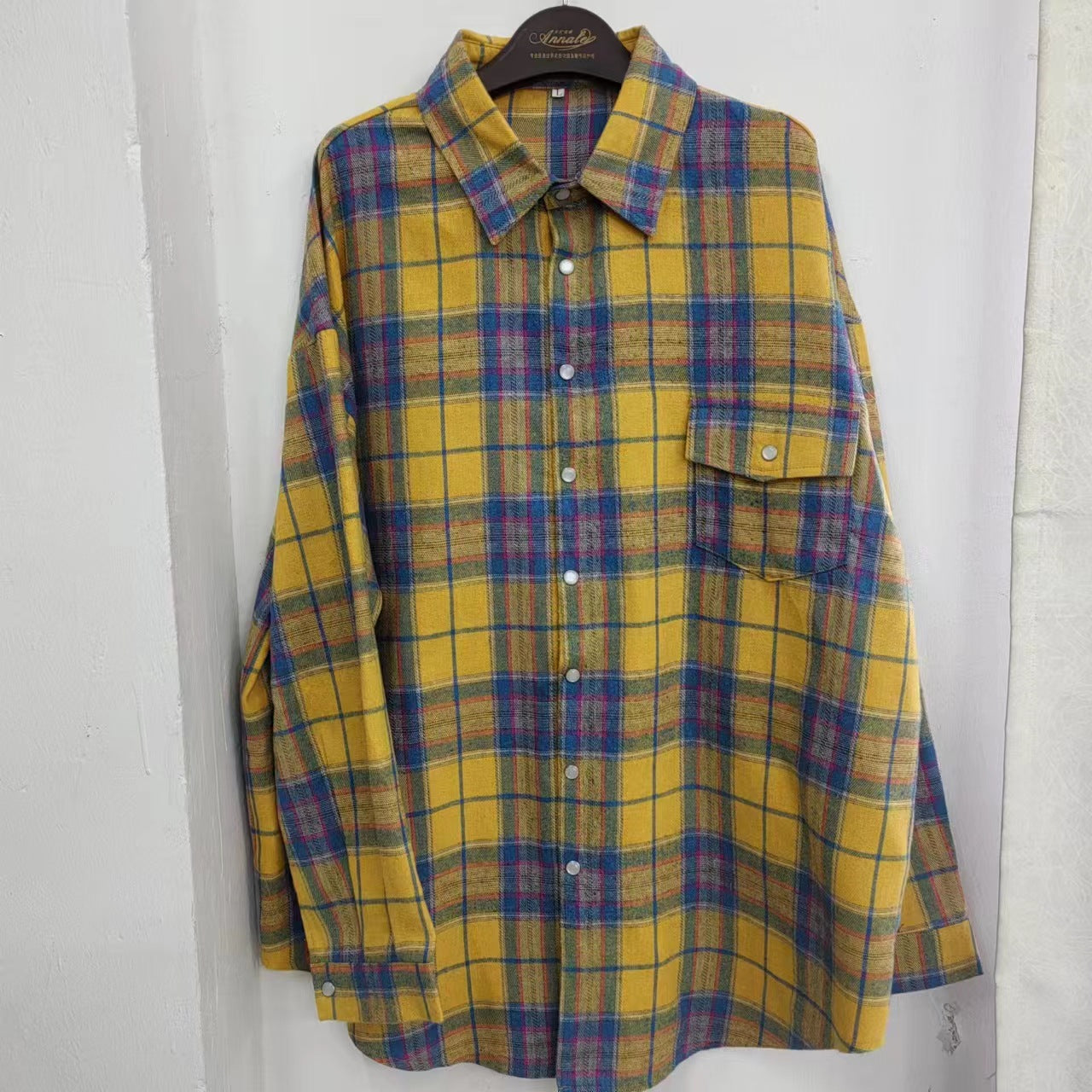Women's Retro Style Loose Spring Plaid Striped Blouse