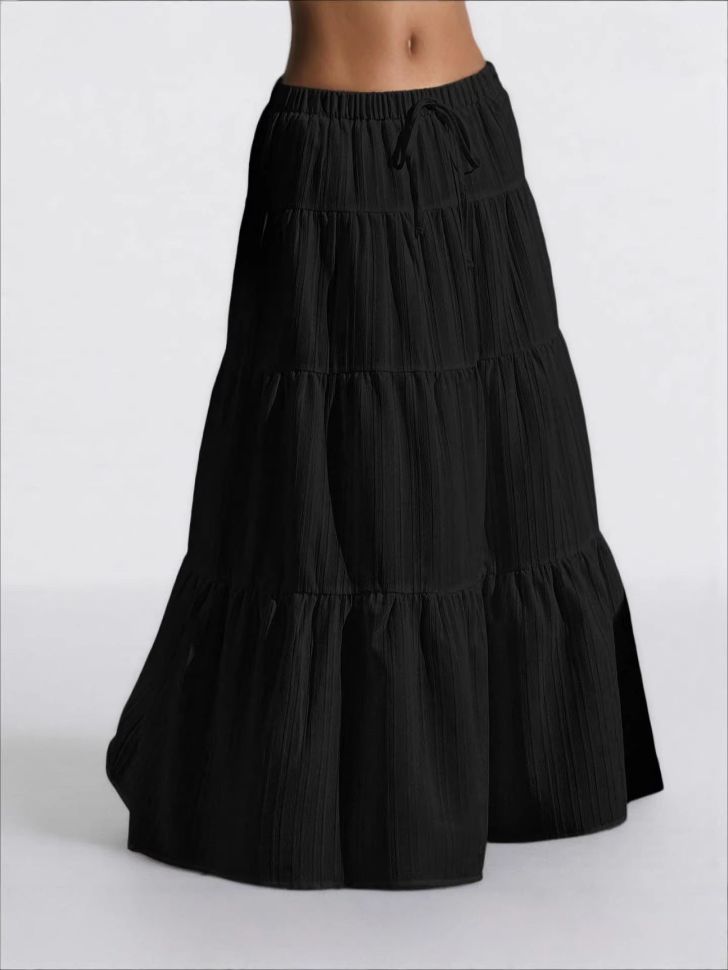 Women's White Elegant Large Swing Loose Long Skirts
